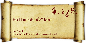Hellmich Ákos névjegykártya